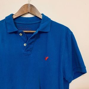 American Eagle AE Blue Polo with Red Logo Sz M